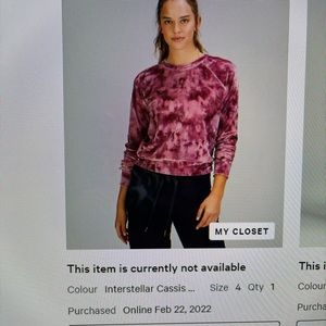 Lululemon Velour warm down crew. Size 4.